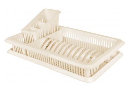 Сушилка для посуды Plast Team с поддоном 480х305х170 мм молочный туман